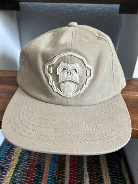 Howler Bros Monkey Patch Strapback Dad Hat Tan Cotton Adjustable Cap